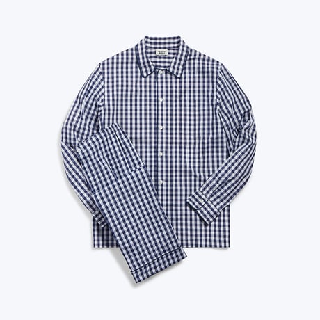 SLEEPY JONES // Henry Pajama Set Navy Gingham