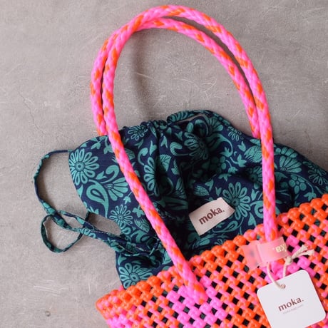 MOKA SCOUBIDOU BAG SMALL PINK/RED