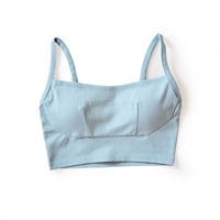 hazelle square croptop  light blue