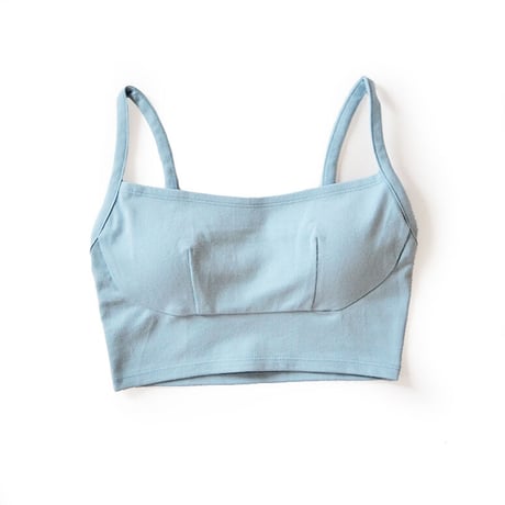hazelle square croptop  light blue