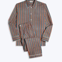 SLEEPY JONES/ Henry Pajama Set in Woodblock Stripe