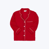 SLEEPY JONES // Silk Marina Pajama Shirt Red Carmeuse