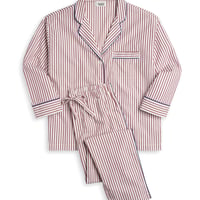 SLEEPY JONES / MARINA PAJAMA SET Bank Stripe Burgundy