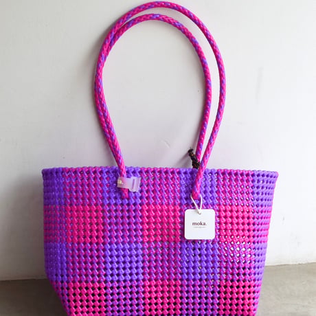 MOKA SCOUBIDOU BAG LARGE PINK/PURPLE
