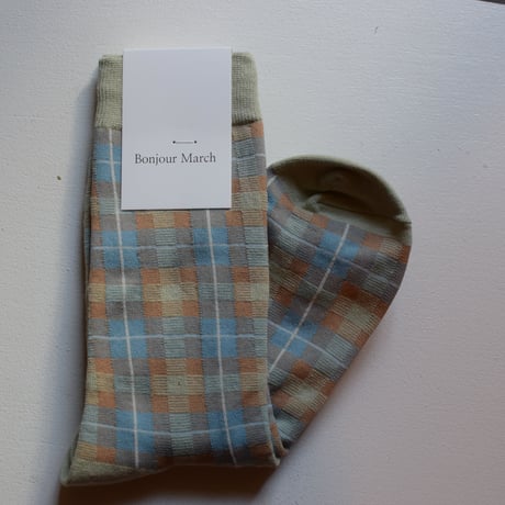Bonjour March Central Check Socks