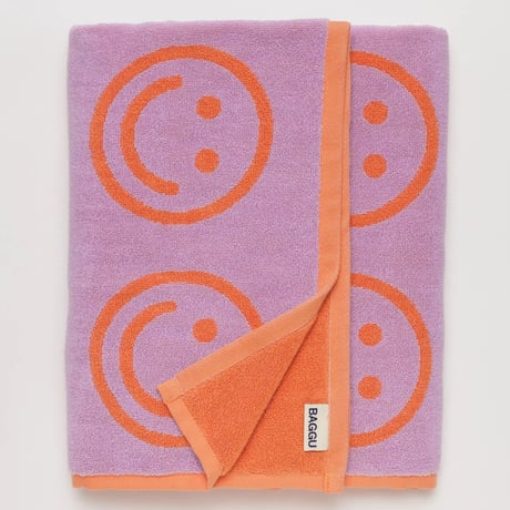 BAGGU Bath Towel Poppy Happy Lilac