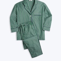 SLEEPY JONES / MARINA PAJAMA SET Shadow Stripe Green Navy & Cream