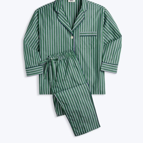 SLEEPY JONES / MARINA PAJAMA SET Shadow Stripe Green Navy & Cream