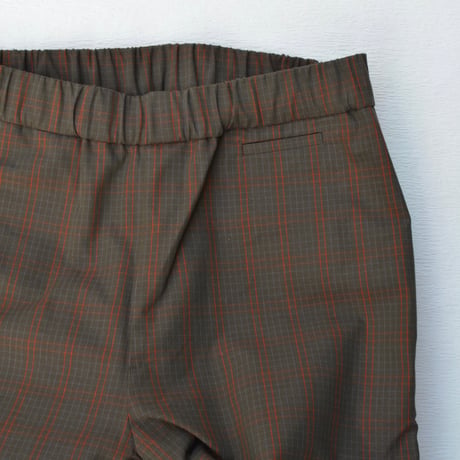 june pajama set brown check with red piping