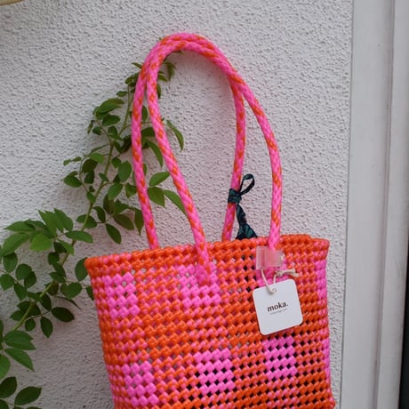 MOKA SCOUBIDOU BAG SMALL PINK/RED