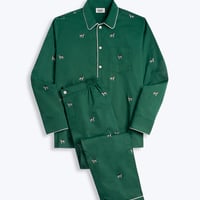 SLEEPY JONES/ Henry Pajama Set in Embroidered Hounds Green