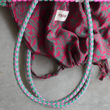 MOKA SCOUBIDOU BAG SMALL PINK/GREEN