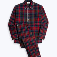 SLEEPY JONES/ Henry Pajama Set in Berry Plaid Flannel