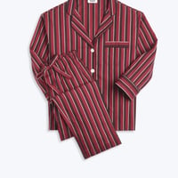 SLEEPY JONES / MARINA PAJAMA SET Bar Stripe Burgundy