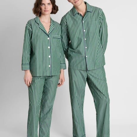SLEEPY JONES / HENRY PAJAMA SET Green Navy & Cream