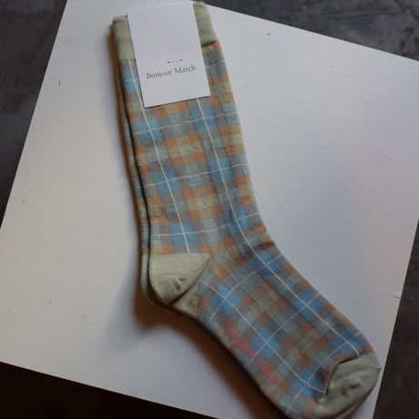 Bonjour March Central Check Socks