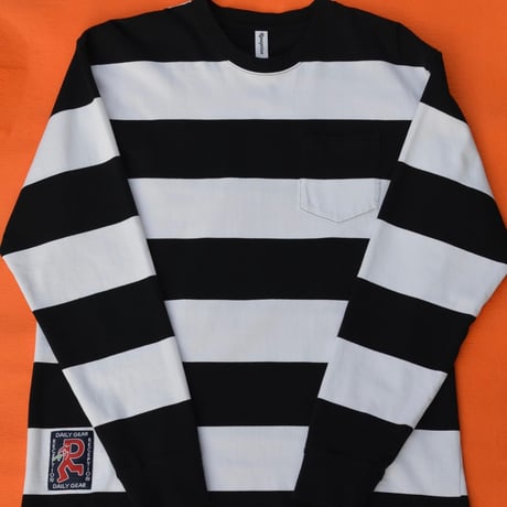 Reception / LS Pocket Stripe Tee Dark Navy & White