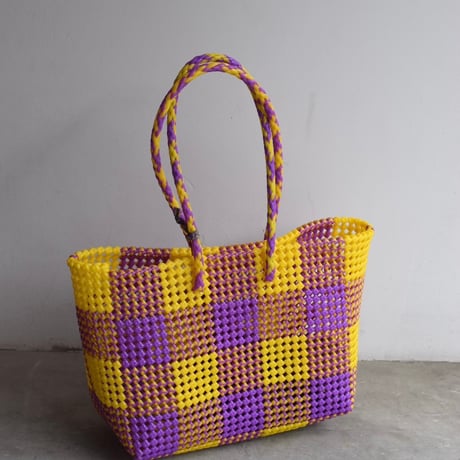 MOKA SCOUBIDOU BAG LARGE YELLOW/PURPLE