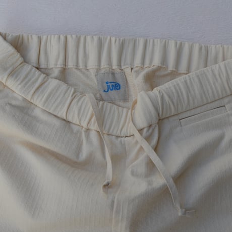 june pajama set ivory quilting with green piping