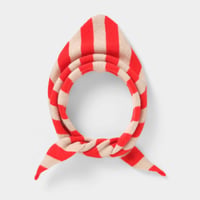 Jo Gordon / WIDE STRIPE TRIANGLE NECKERCHIEF POPPY & OATMEAL