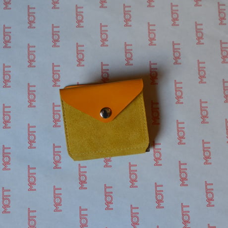 frank and easy clip wallet nubuck yellow