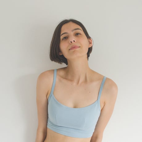 hazelle square croptop  light blue