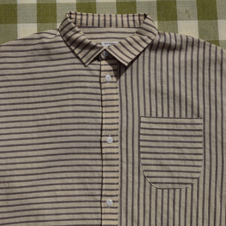 DEVELOPMENT BY NOROLL NORMAL SHIRT STRIPE S/S BROWN