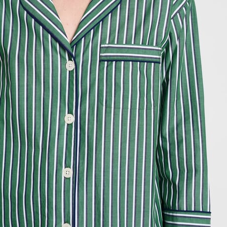 SLEEPY JONES / MARINA PAJAMA SET Shadow Stripe Green Navy & Cream