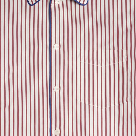 SLEEPY JONES/ Henry Pajama Set in Bank Stripe Burgundy