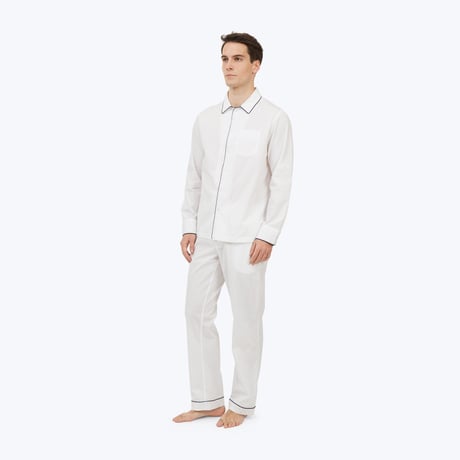 SLEEPY JONES // Henry Pajama Set End on End White