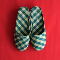 COMING OF AGE / GINGHAM GREEN YELLOW SLIPPER