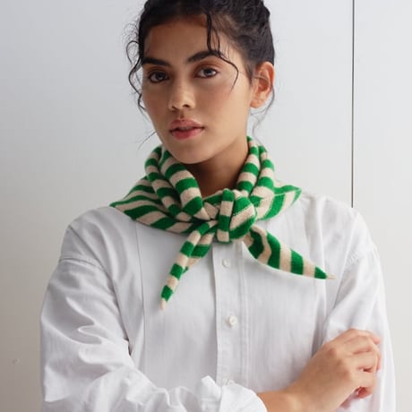 Jo Gordon / STRIPE TRIANGLE NECKERCHIEF PAGODA & OATMEAL