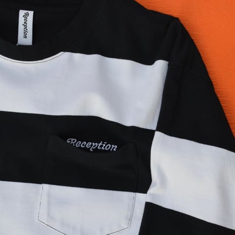 Reception / LS Pocket Stripe Tee Dark Navy & White