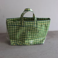 COMING OF AGE / GINGHAM GREEN YELLOW PVC TOTE