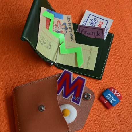 frank and easy clip wallet pink/purple