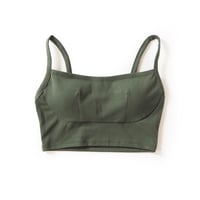 hazelle square croptop dark green