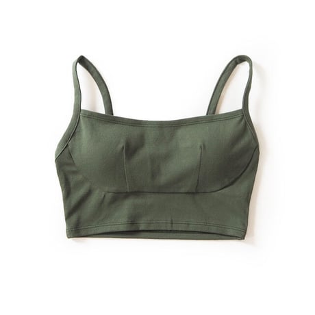 hazelle square croptop dark green