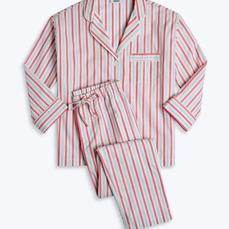SLEEPY JONES / MARINA PAJAMA SET Nostalgic Stripe Blue, Red and Cream