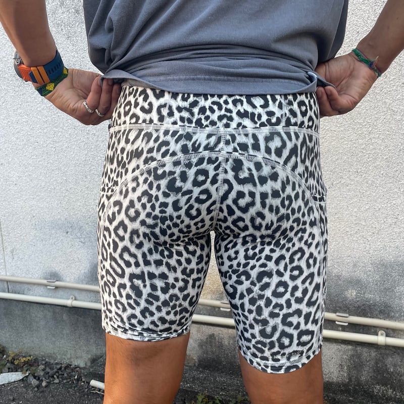 charbon LEOPARD SHORT LEGGINGS(MEN) M charbon LEOPARD SHORT LEGGINGS(MEN) M