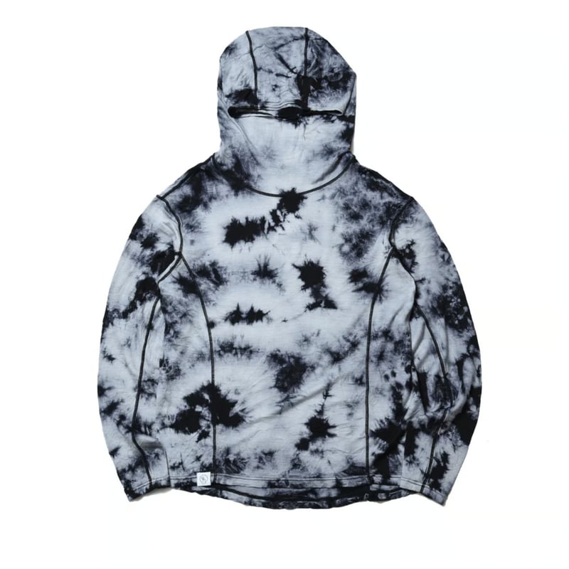 charbon / WOOL TYE DIE HOODIE（Black） | 道がまっすぐ オ