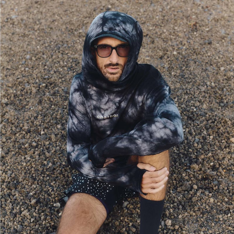 charbon シャルボンランニング WOOL TYE DIE HOODIE Charbon running