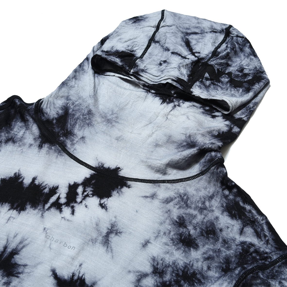 charbon / WOOL TYE DIE HOODIE（Black） | 道がまっすぐ オ