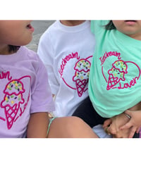 MWEZI Icecream Lover キッズ 刺繍Tシャツ 子供服 親子リンクコーデ対応(Kids)MZ02