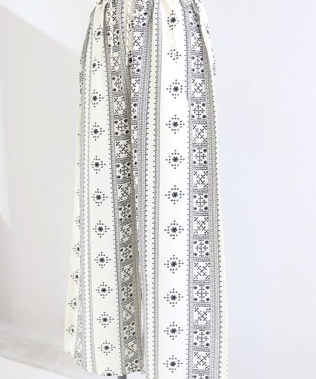 エスニックプリントワイドパンツ レディース / embroidery print pants