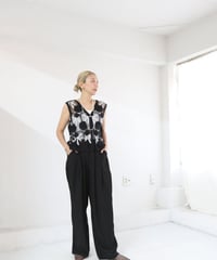 シースルー刺繍ジレ レディース フラワー刺繍 レースベスト / See-through embroidered vest