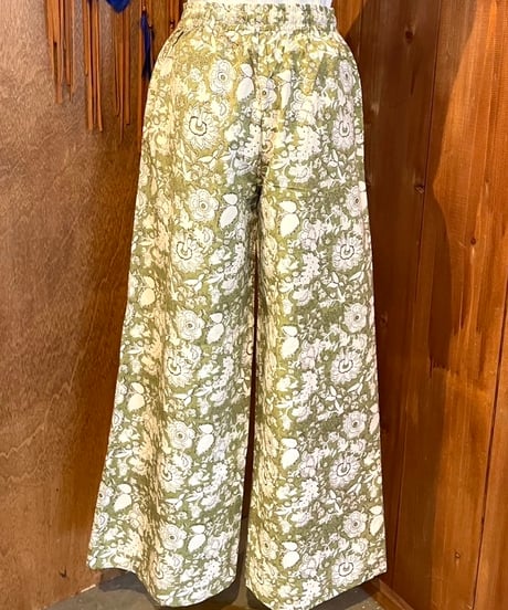 MWEZI ブロックプリント リラックスパンツ レディース Pants(BM5413）