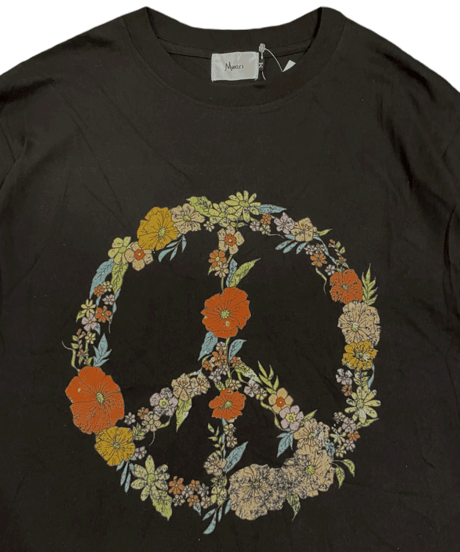 【MWEZI by ZURIsol 沖縄 レディースファッション/親子リンク/ペアルック】Flower Peace プリント Tシャツ(ADULT)MZ-15