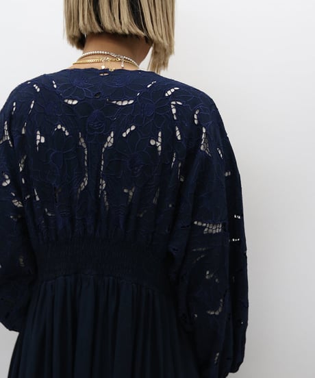 カットワークマキシワンピース Cardigan Dress (4S36004E)DAZZLE