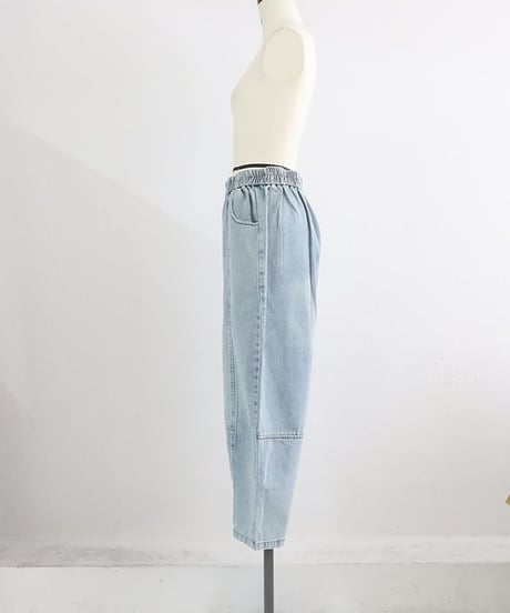コクーンデニムパンツ レディース ワイドシルエット / switch light denim