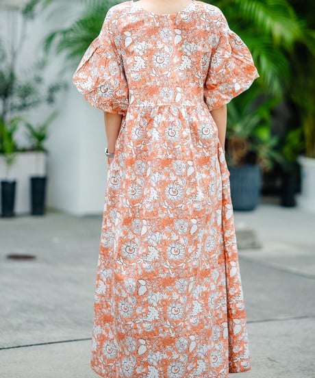 MWEZI ブロックプリント 2WAY ワンピース レディース Dress(BM5408）